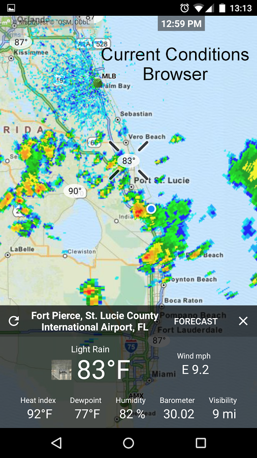 Current conditions browser.